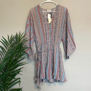 NWT Dress Forum Los Angeles Blue Skies Button-up Romper